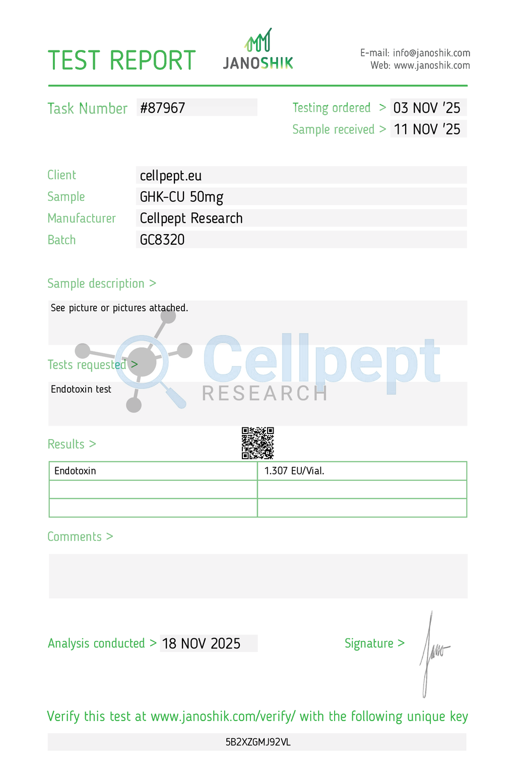 GHK-Cu Copper Peptide 50mg